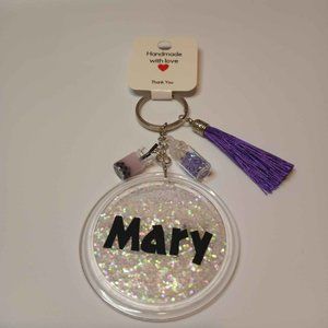 Keychain Personalized Name Mary Purple